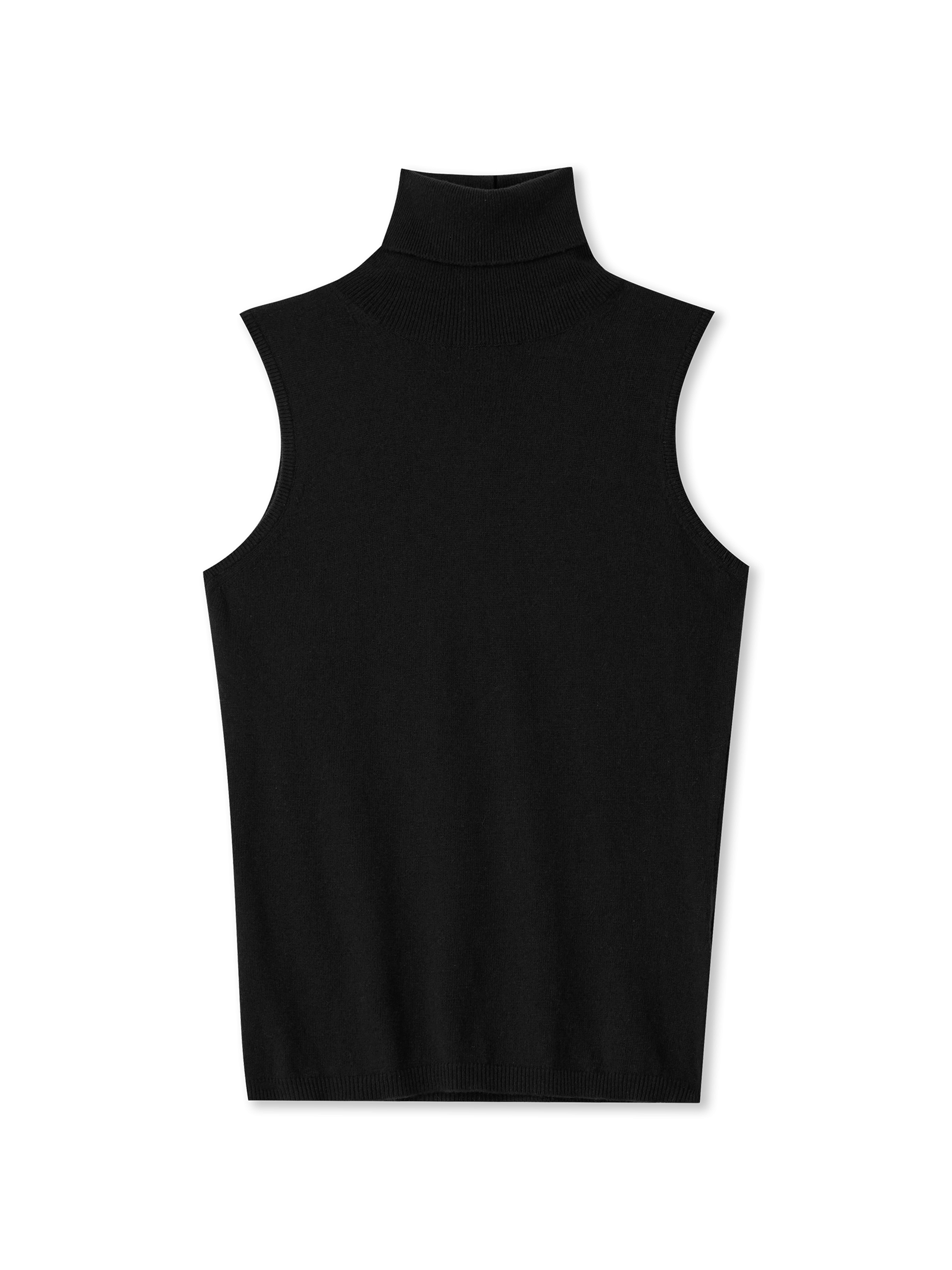 Turtleneck Mens Sleeveless Sweaters Sleeveless Turtleneck Black