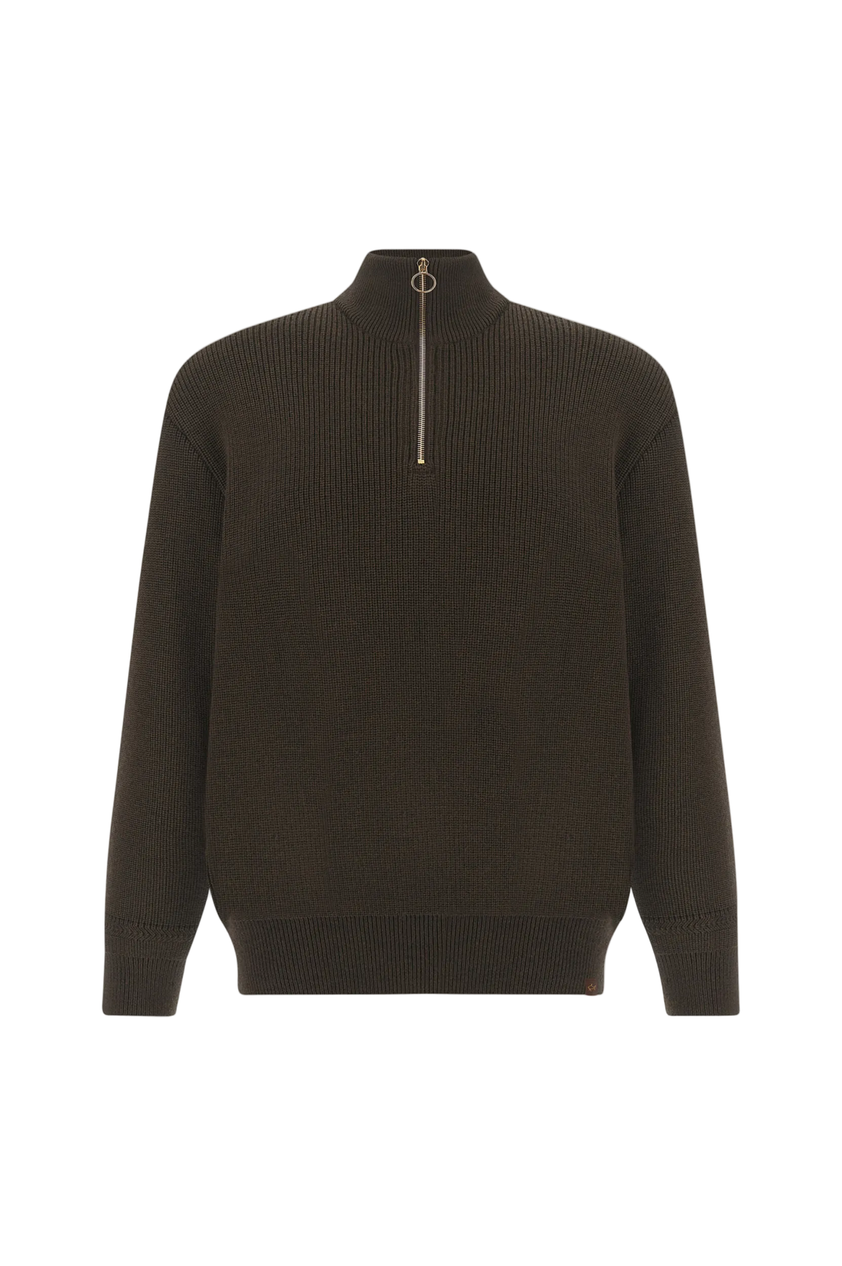 MEN'S KNITTED WOOL ZIPPED SWEATER | CAFFE' - ORO