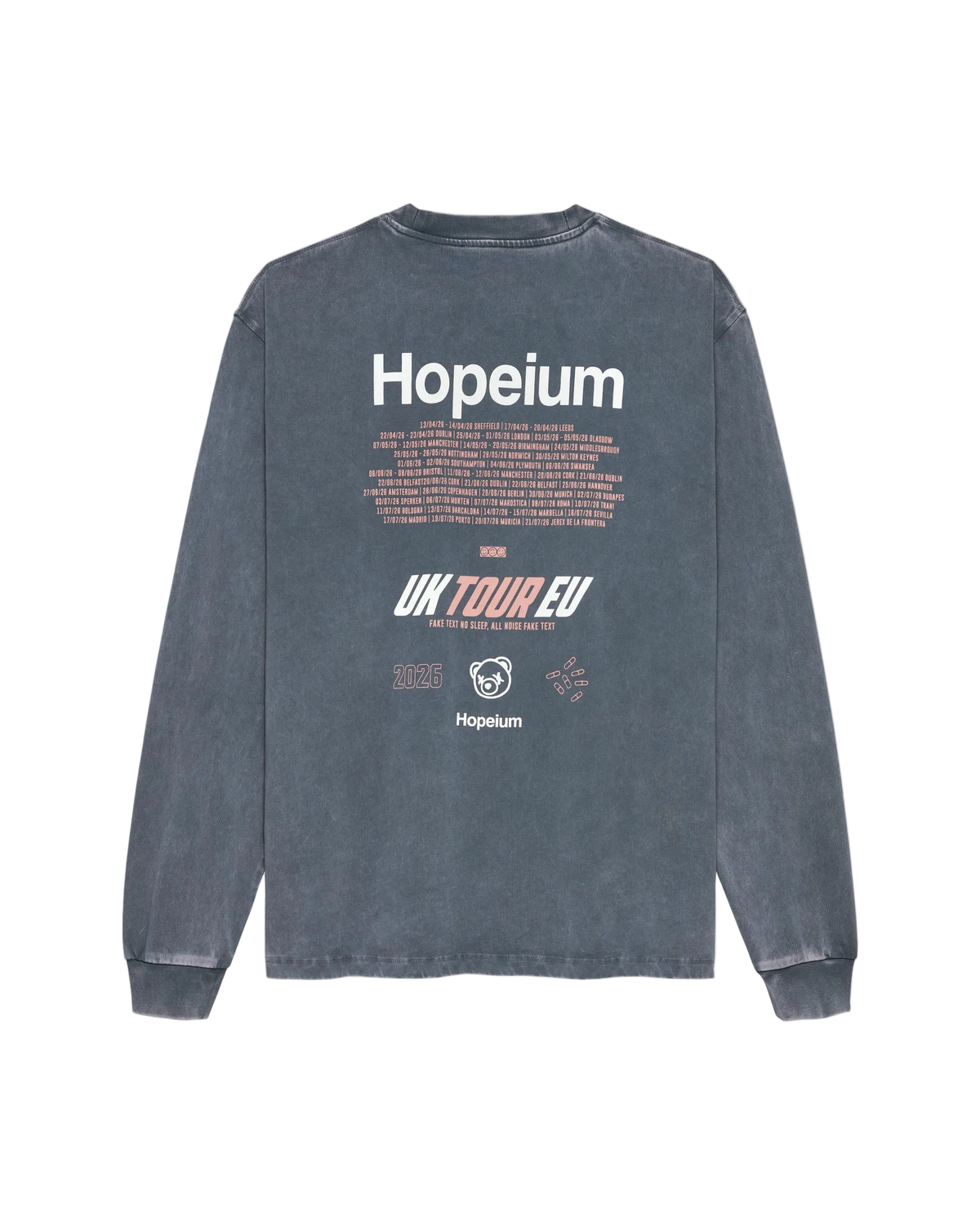 TOUR LONG SLEEVE TEE HEAVY WASHED GREY | Washed grey