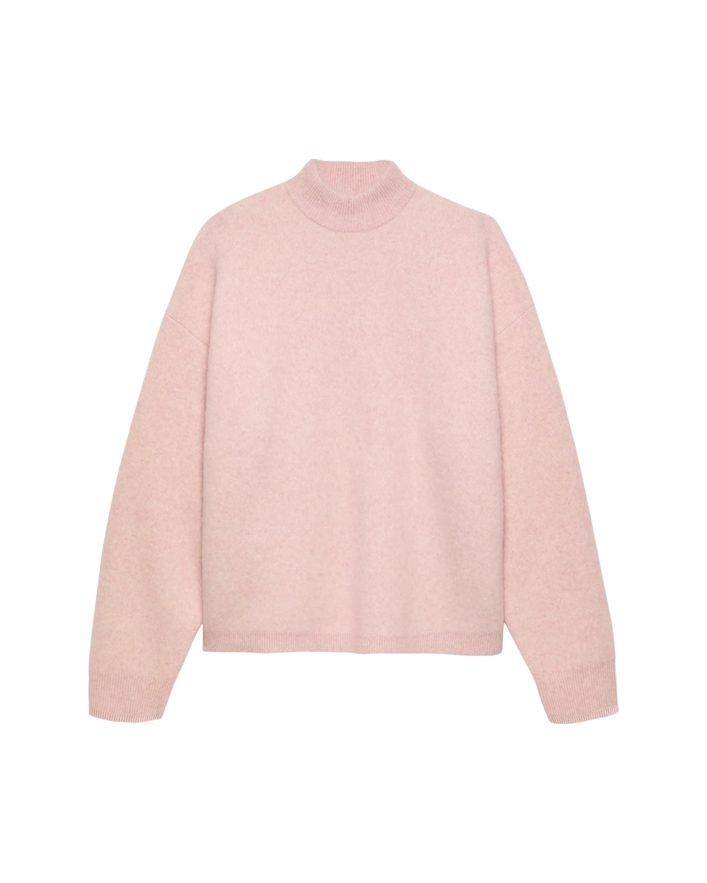 ALPACA BLEND HIGH NECK JUMPER BLUSHED PINK | Pink