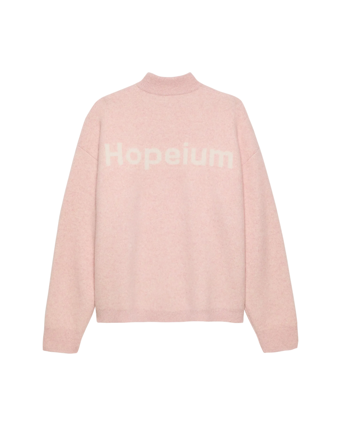 ALPACA BLEND HIGH NECK JUMPER BLUSHED PINK | Pink