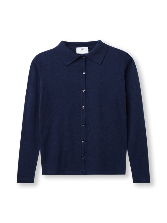 Polo Short Cardigan | navy
