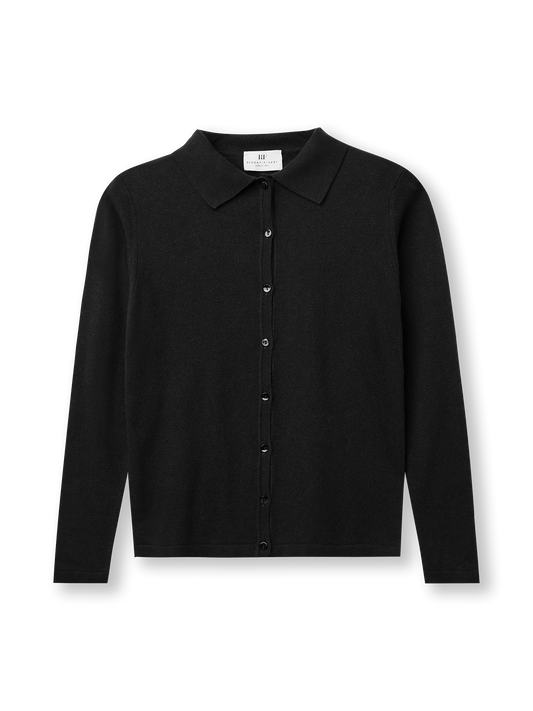 Polo Short Cardigan | black