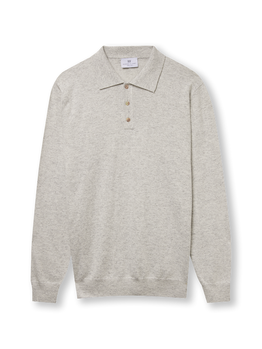 Polo longsleeve | grey melange