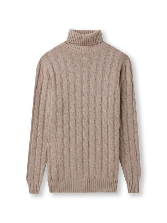 Cable Turtleneck | taupe