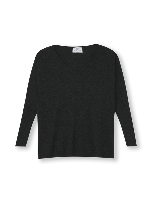 V-neck Cape Sweater | anthracite