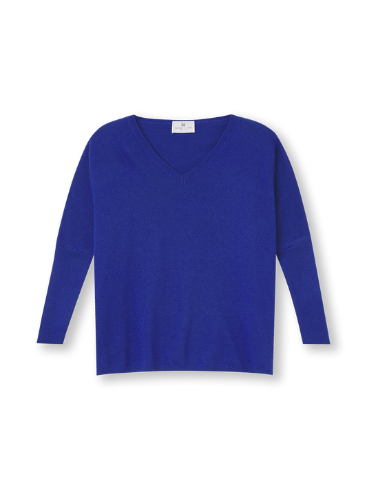 V-neck Cape Sweater | royal blue