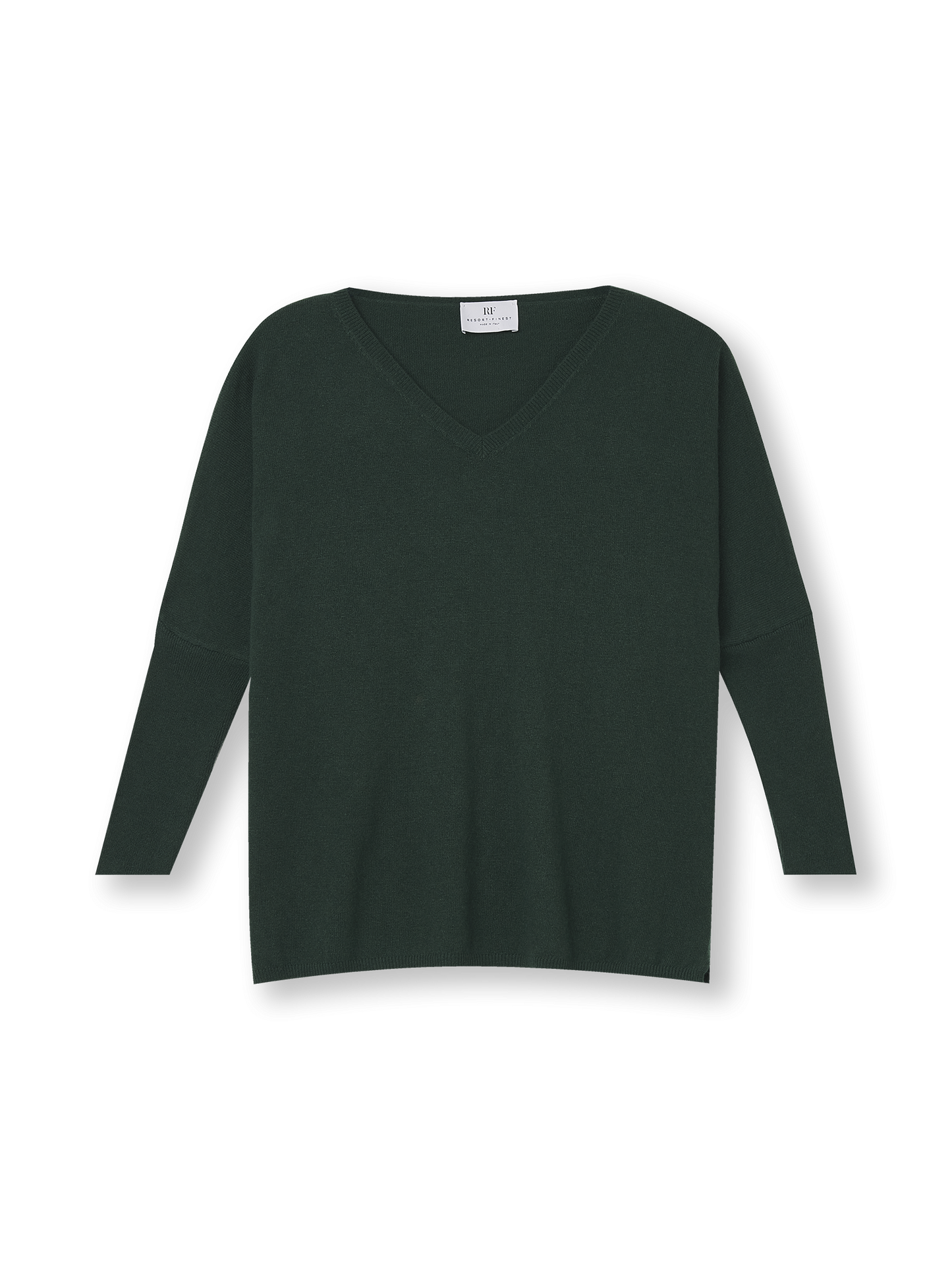 V-neck Cape Sweater | bottle green