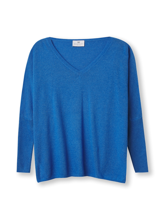 V-neck Cape Sweater | azur