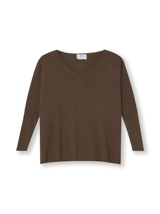 V-neck Cape Sweater | choclate