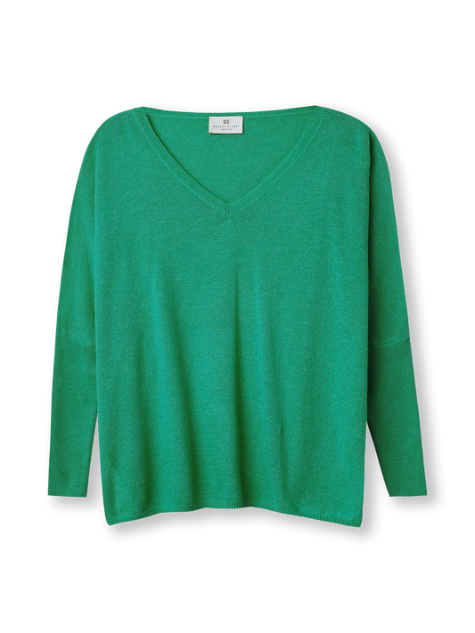 V-neck Cape Sweater | tennis green