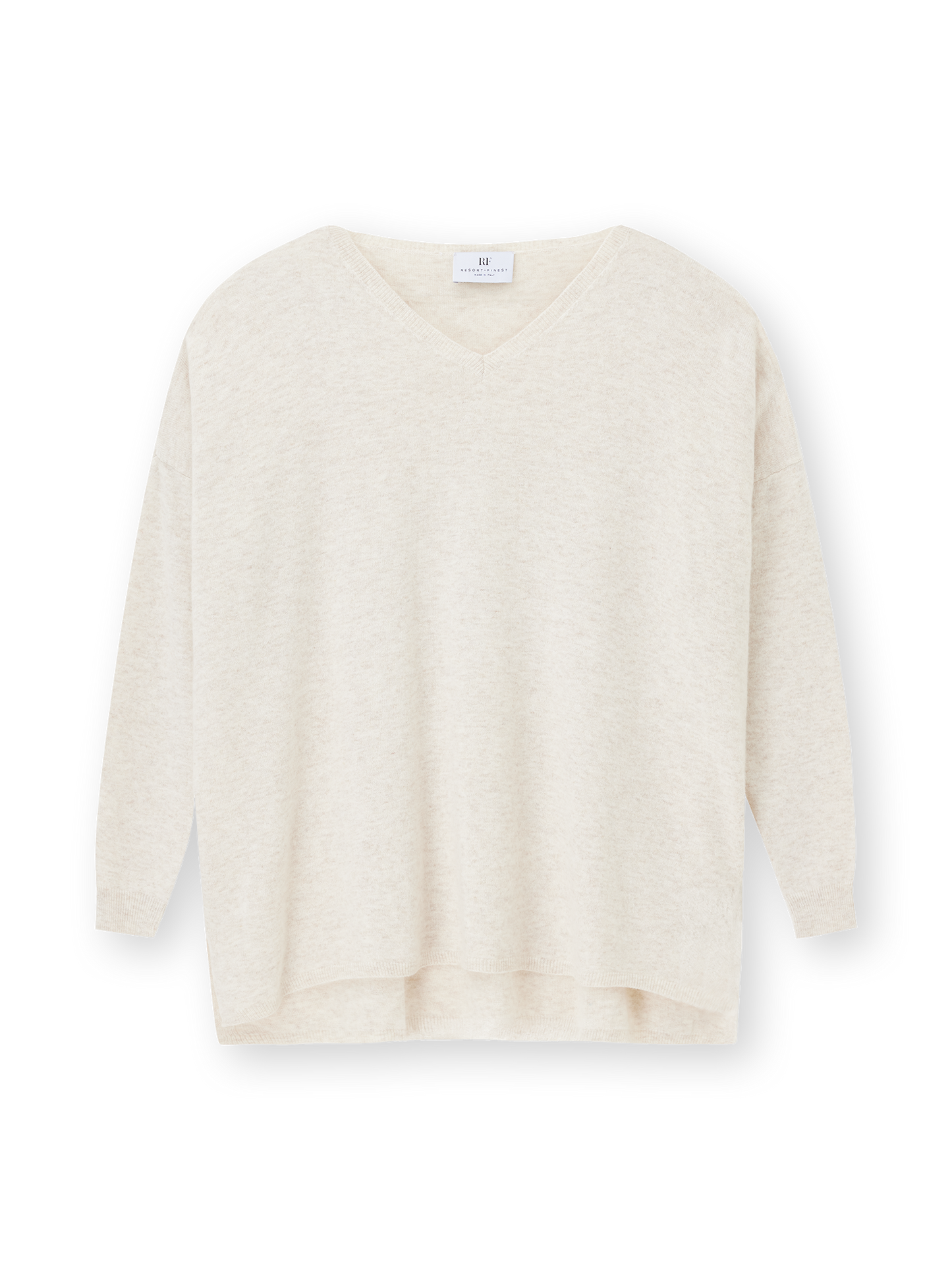 V-neck Cape Sweater | beige melange