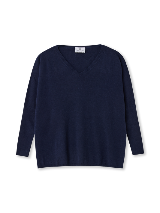 V-neck Cape Sweater | navy