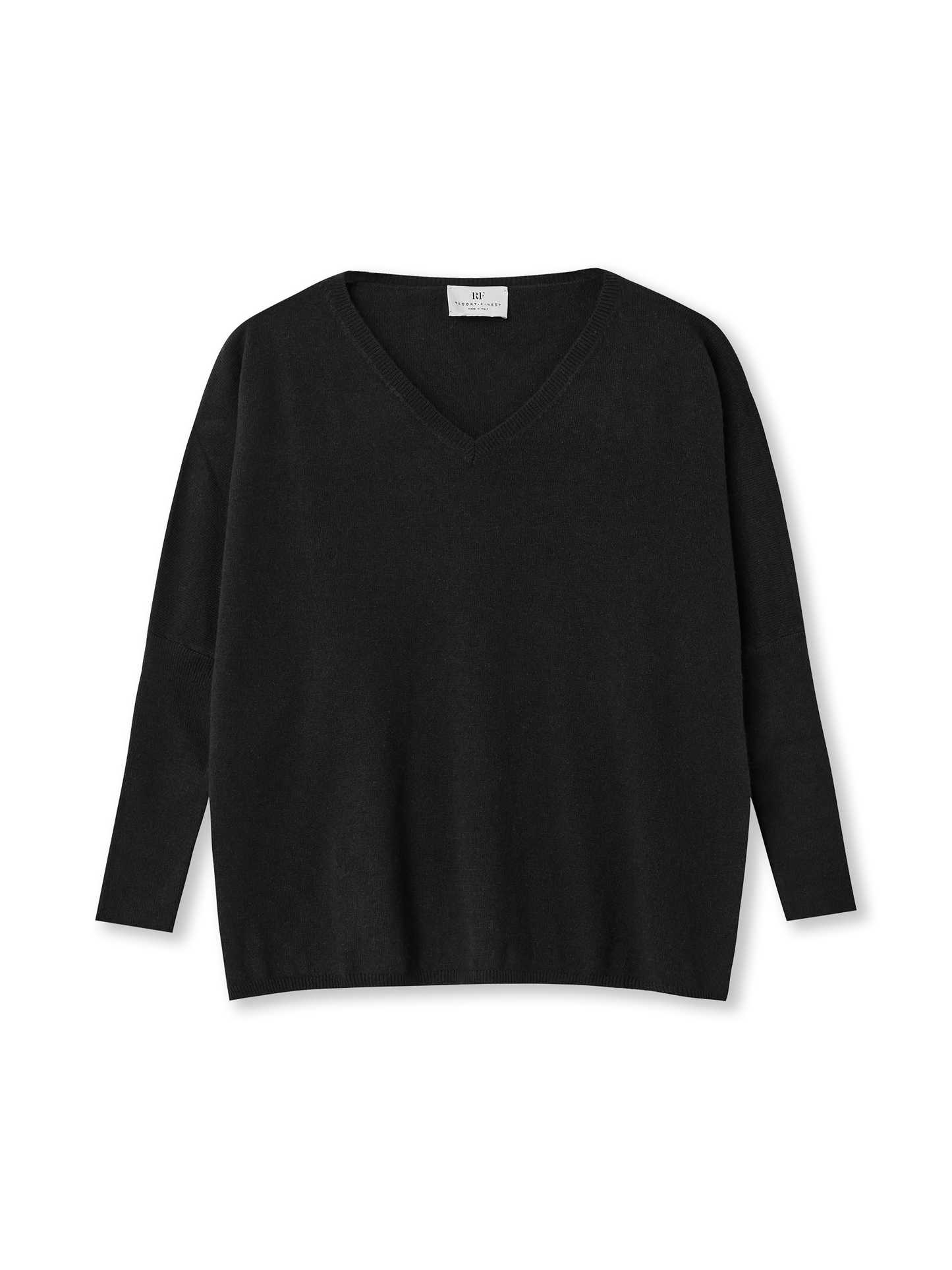 V-neck Cape Sweater | black