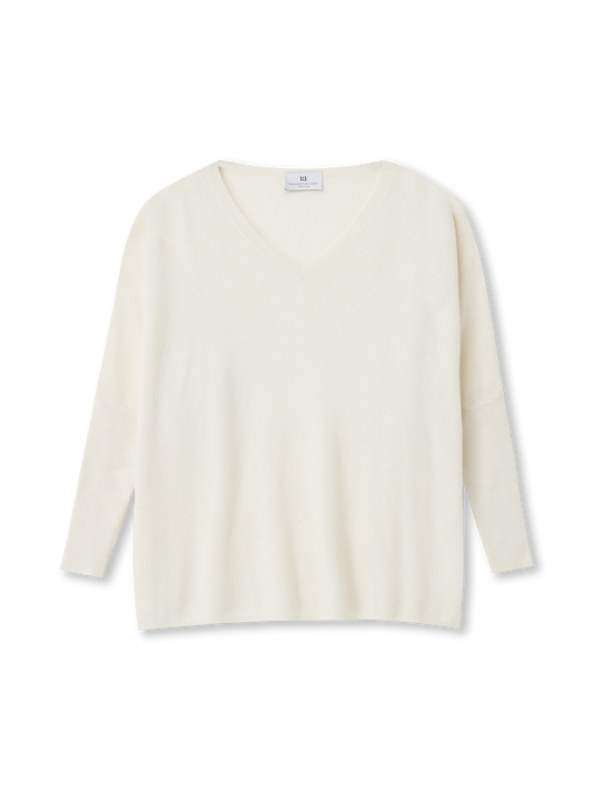 V-neck Cape Sweater | ecru