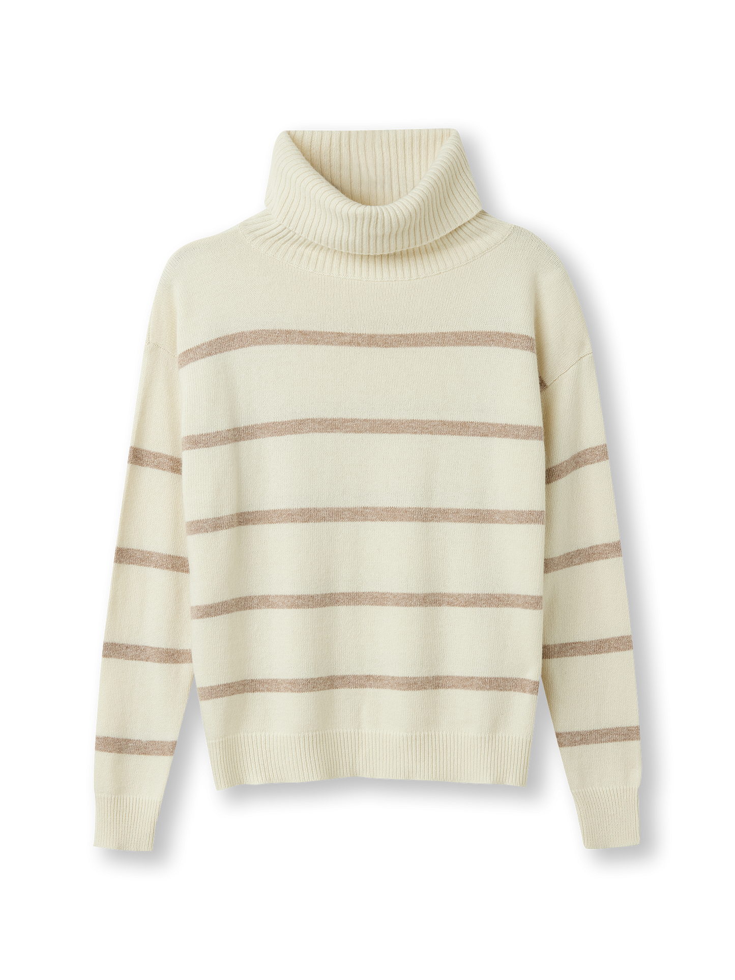 Striped Turtleneck Sweater | ecru striped