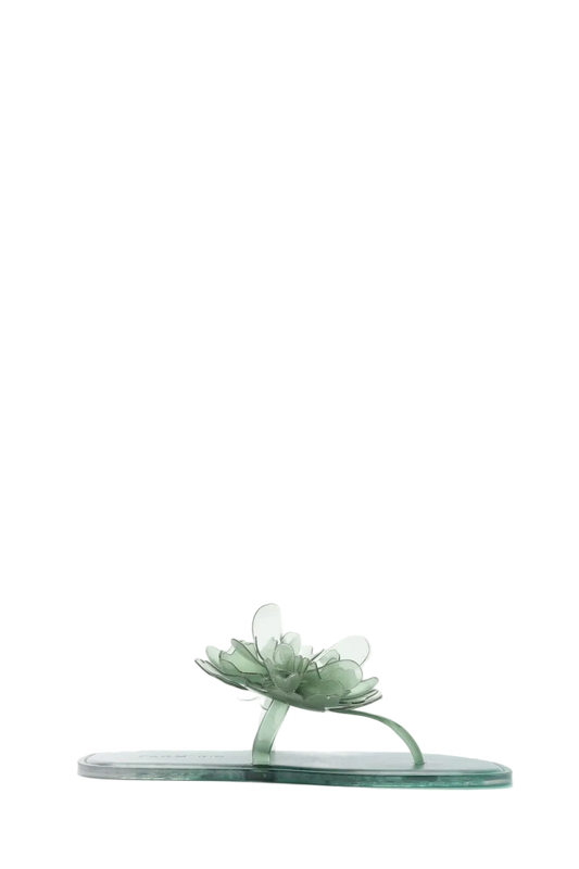 FLOWER JELLY FLAT SANDAL | MILITARY AND SAGE GR