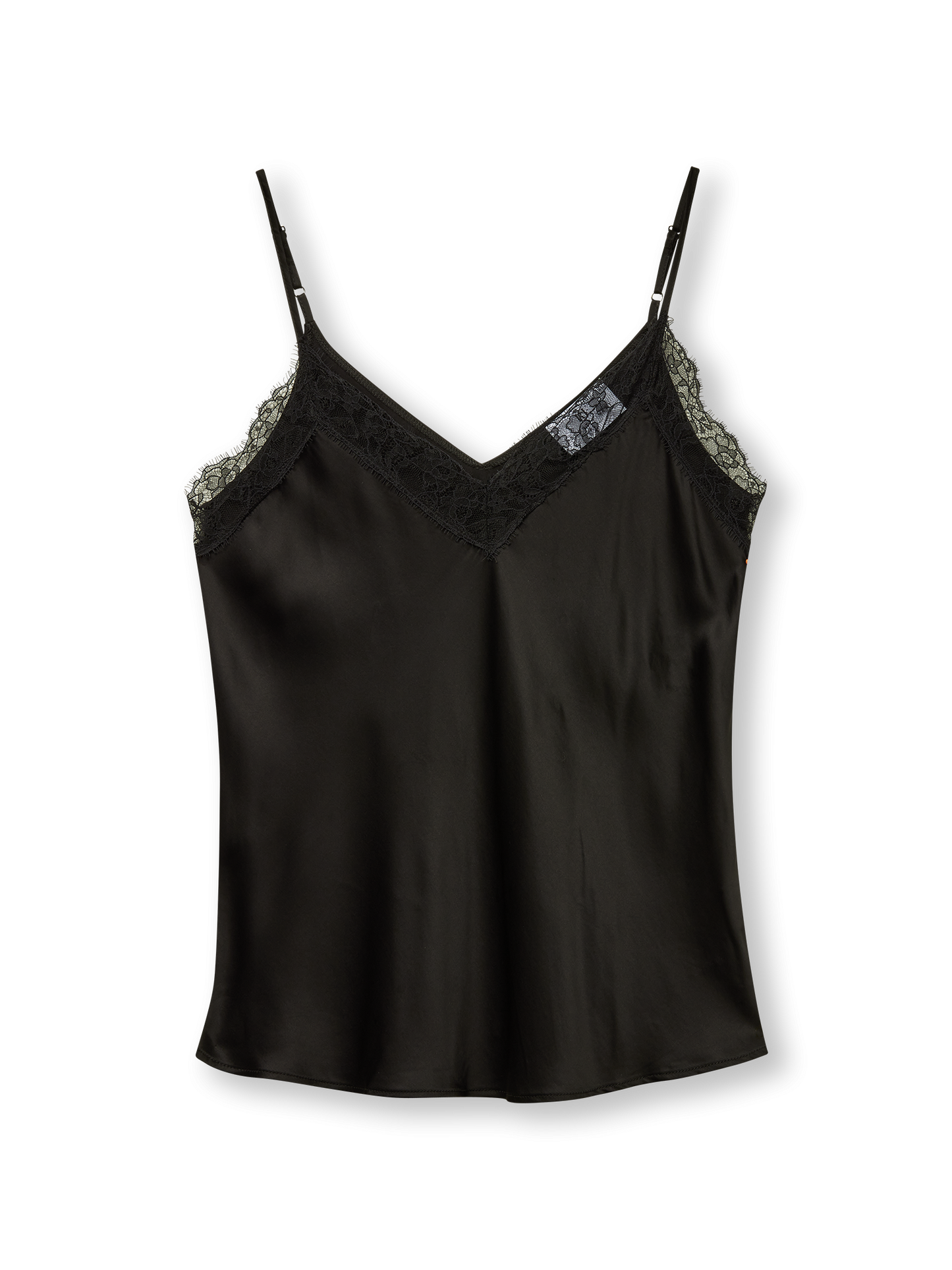 Camisole with lace | black