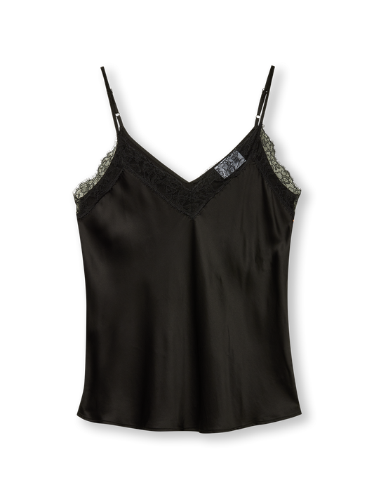 Camisole with lace | black
