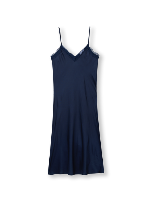 Slipdress with lace | navy