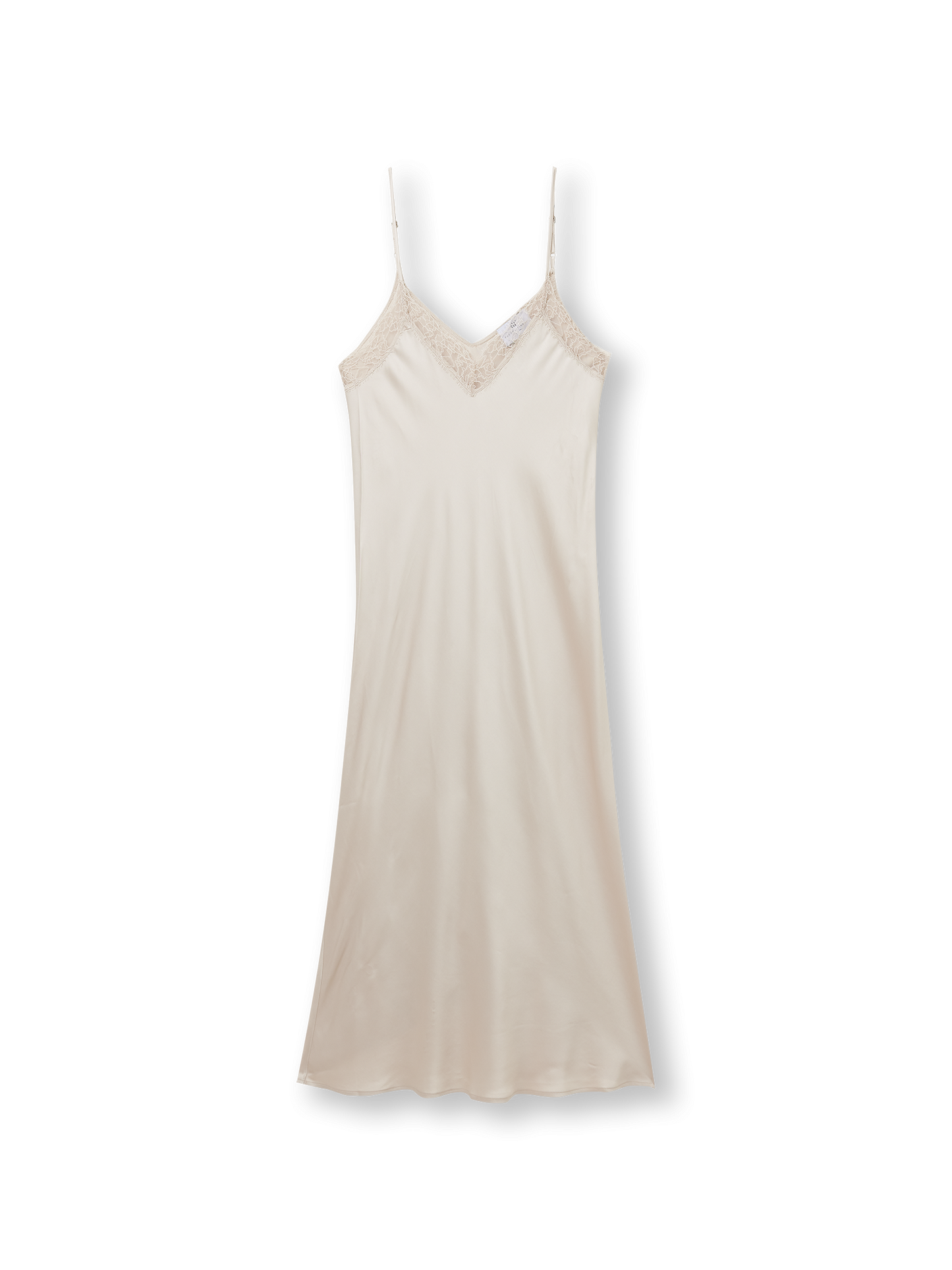 Slipdress with lace | champagne