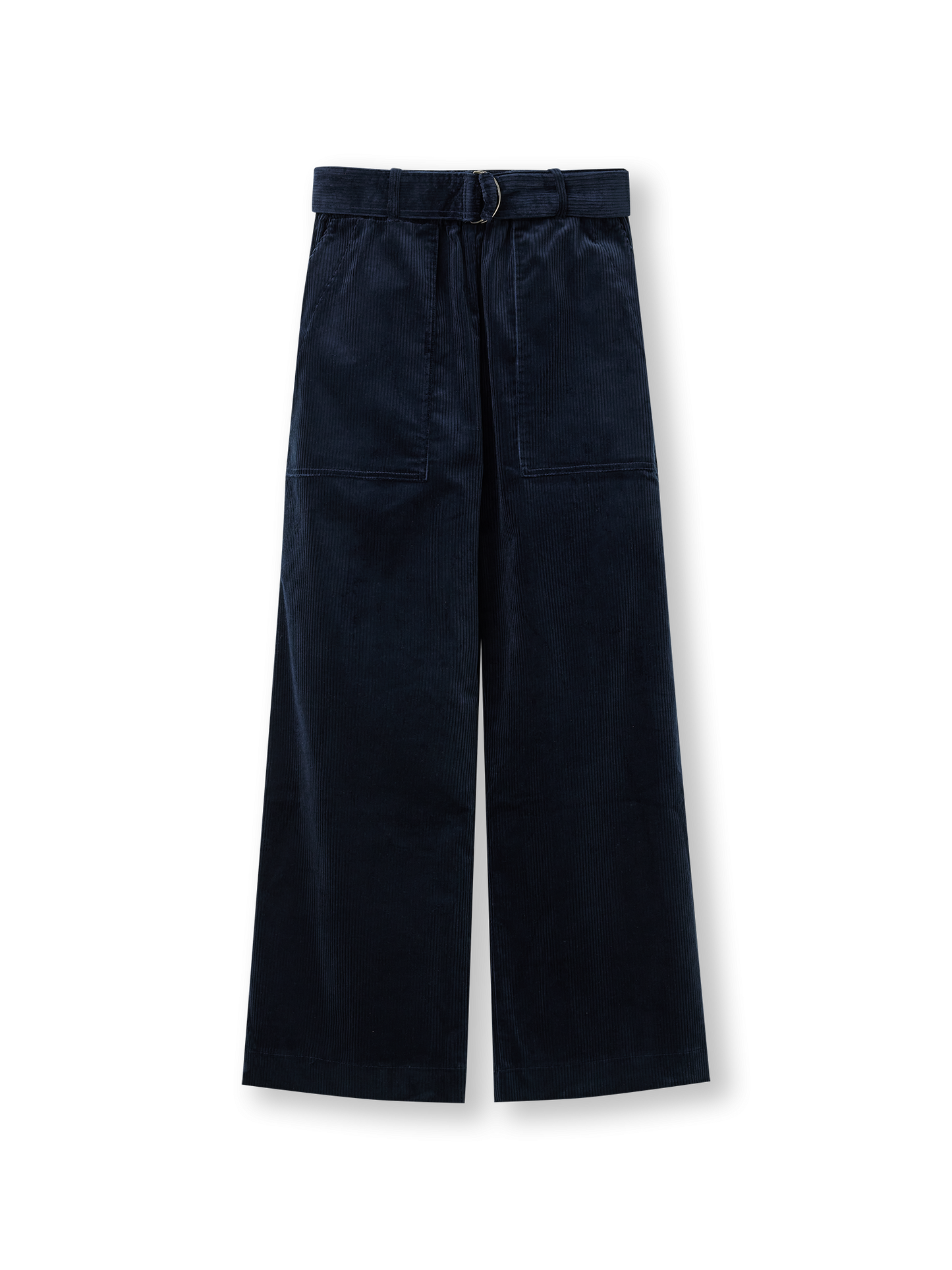 Corduroy pants with belt | navy