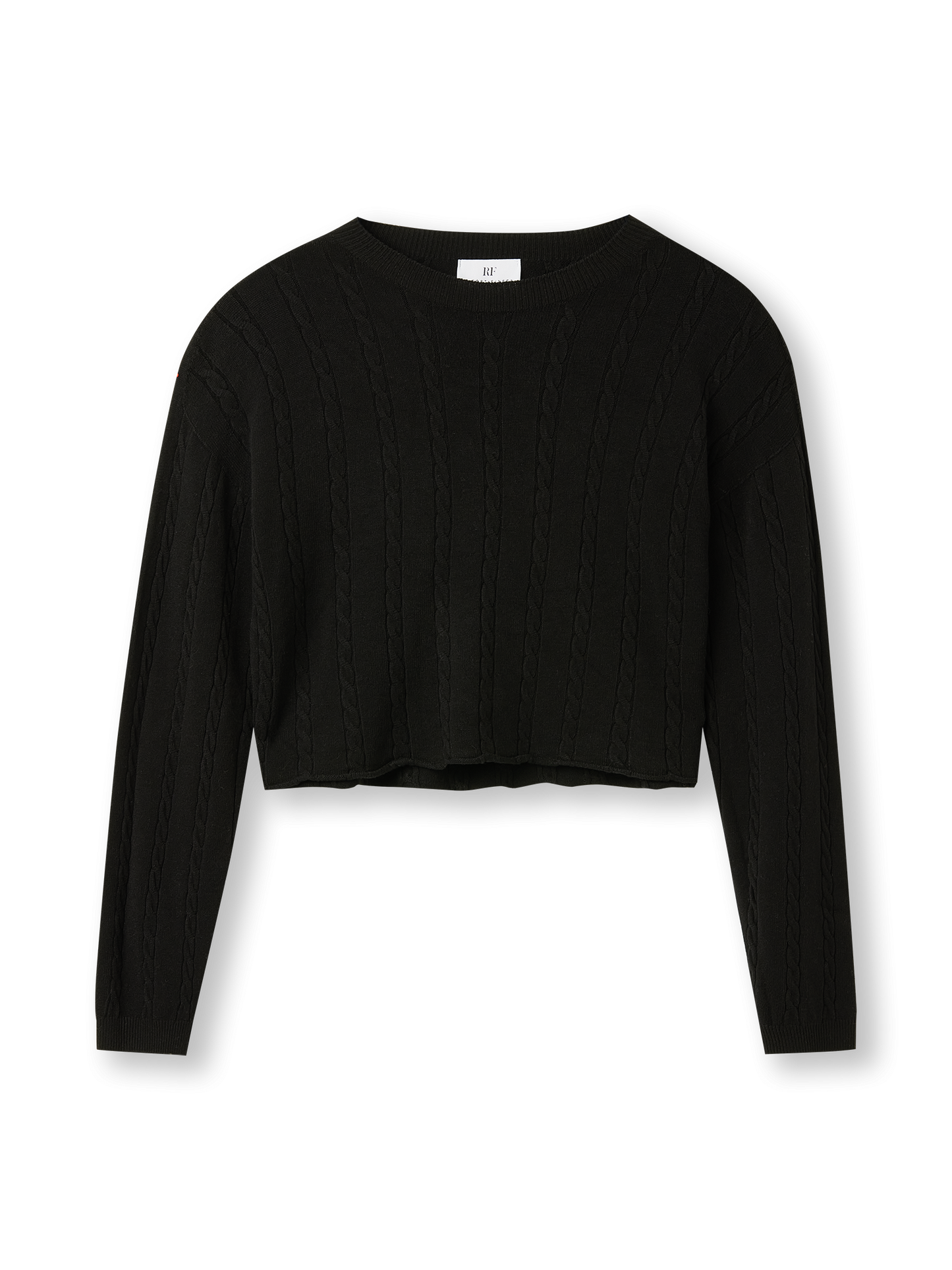Cropped Cable Sweater black