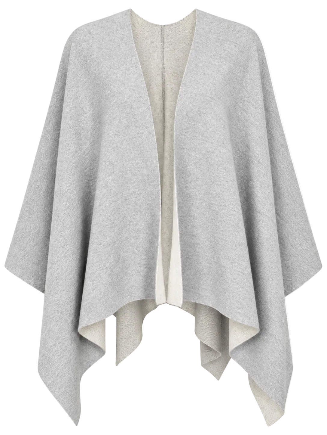 Double faced cashmere poncho | grey