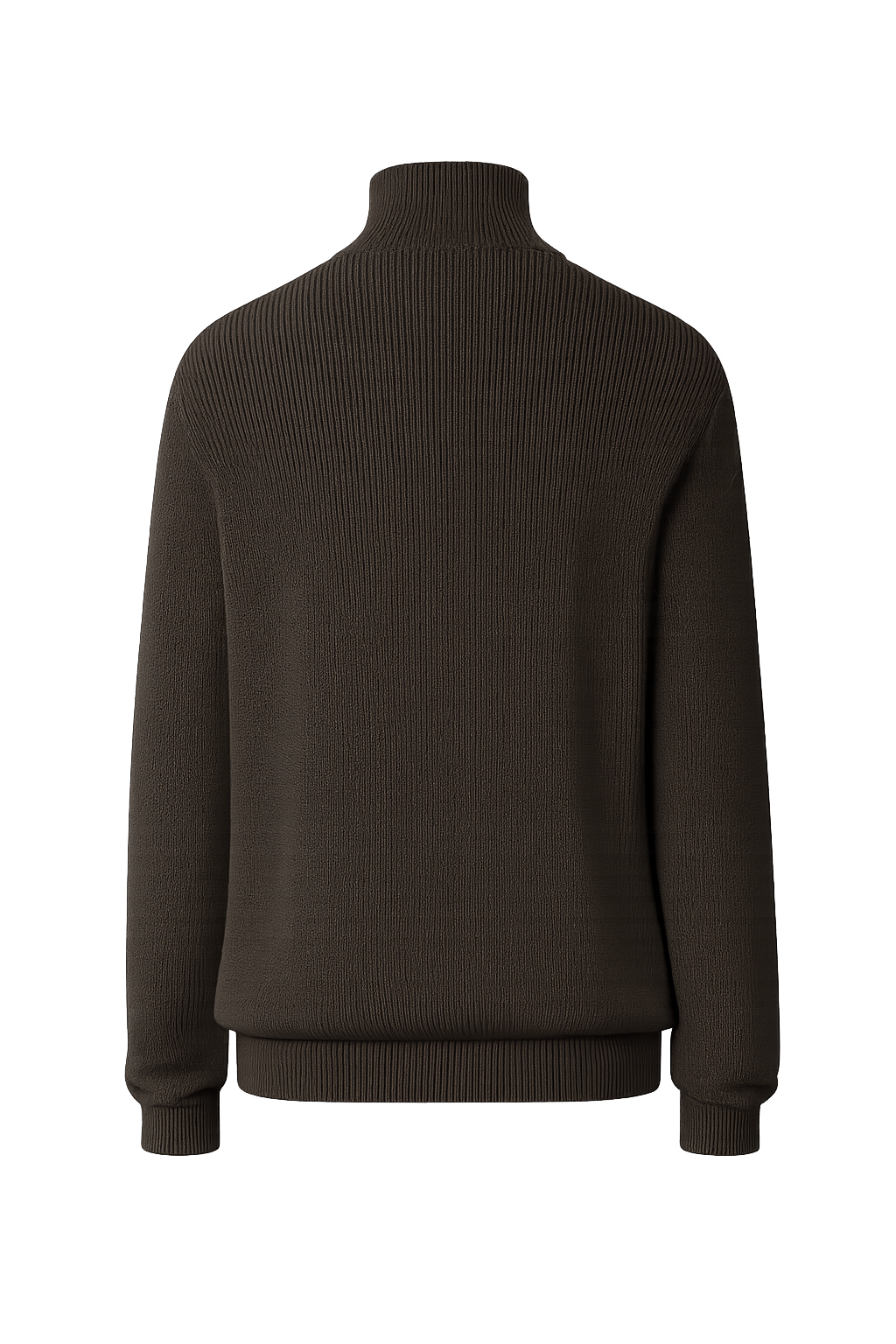 MEN'S KNITTED WOOL ZIPPED SWEATER | CAFFE' - ORO