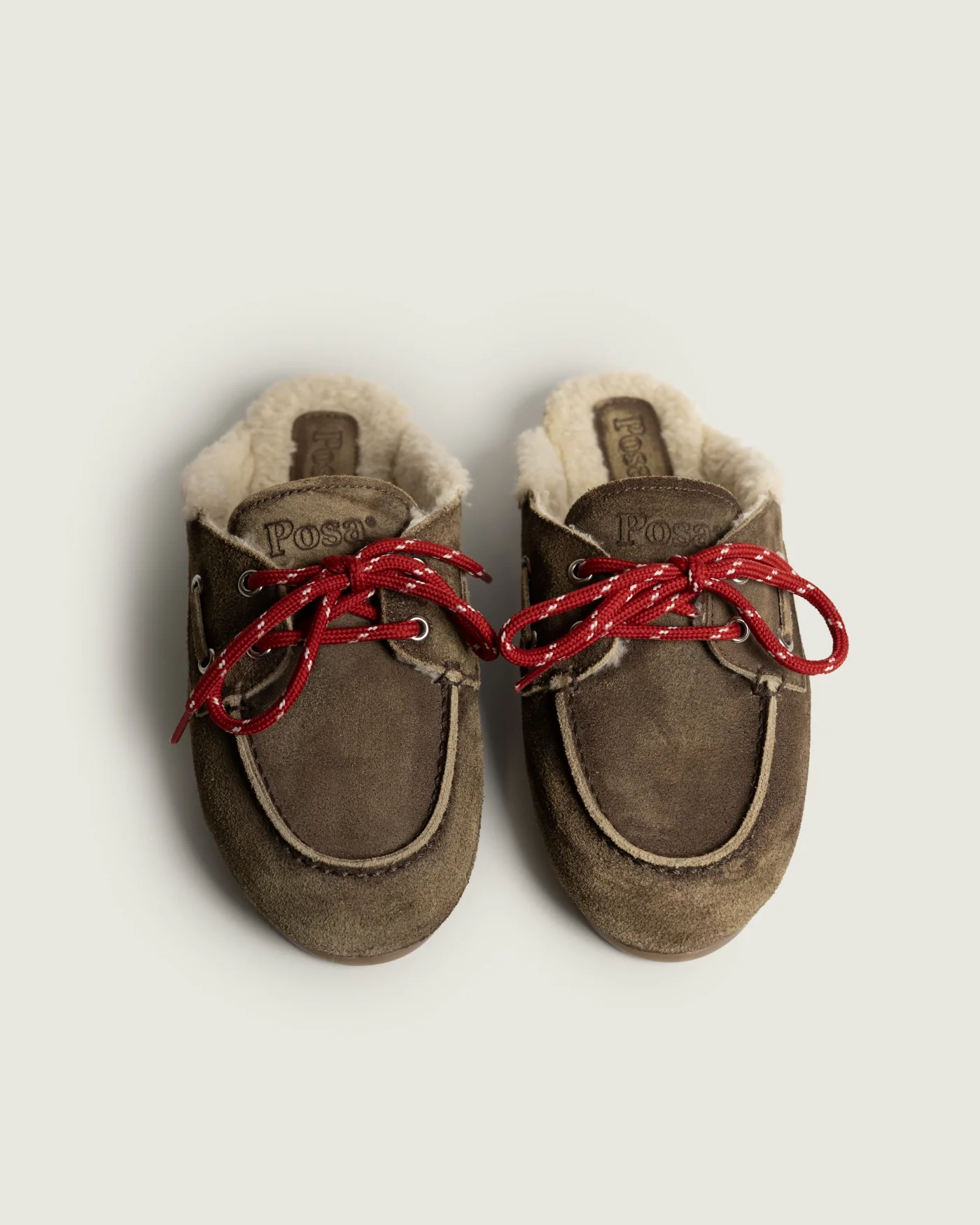 Boat Loafer Mule Fur - Suede | Dark brown