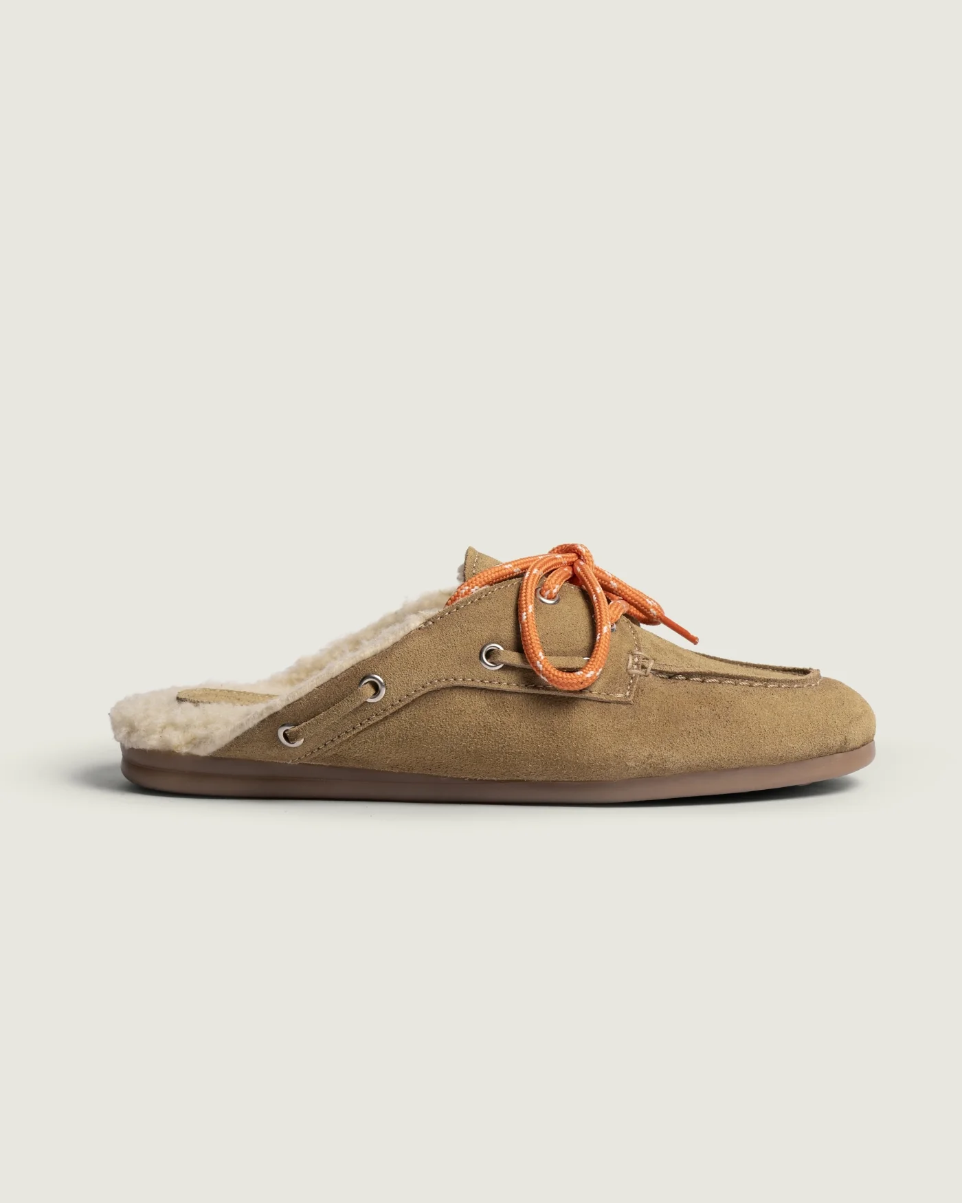 Boat Loafer Mule Fur - Suede | Tan