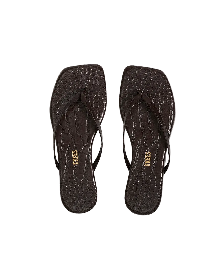 Square Toe Lily Croc | Carob