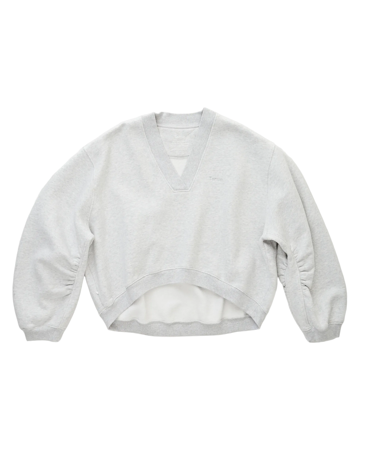 Quinn V-Neck Sweat | Light Grey Melange