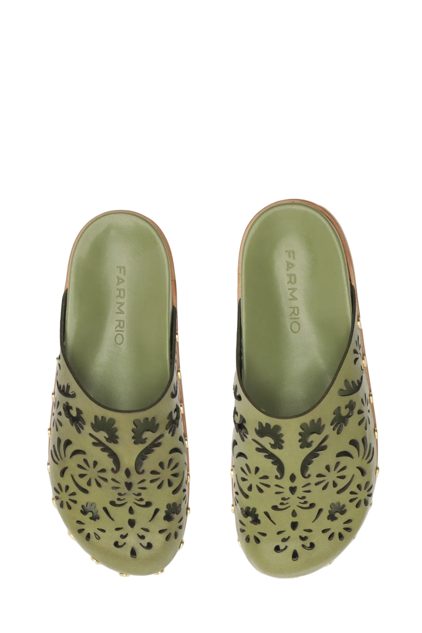 LACE LEATHER ANATOMIC MULE | SEAWEED GREEN