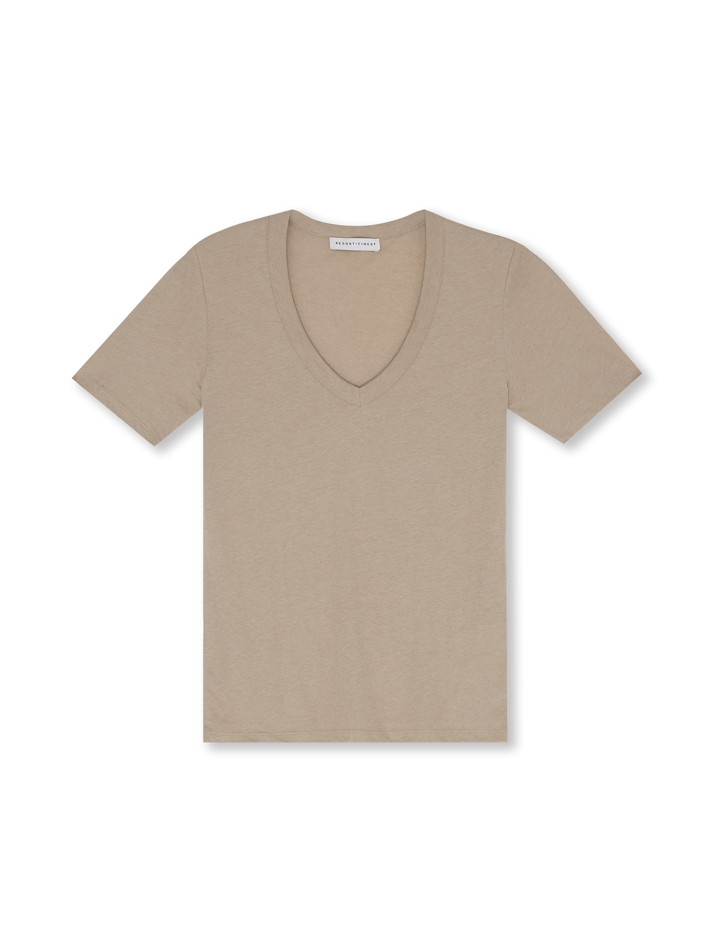 V-neck T-shirt | taupe