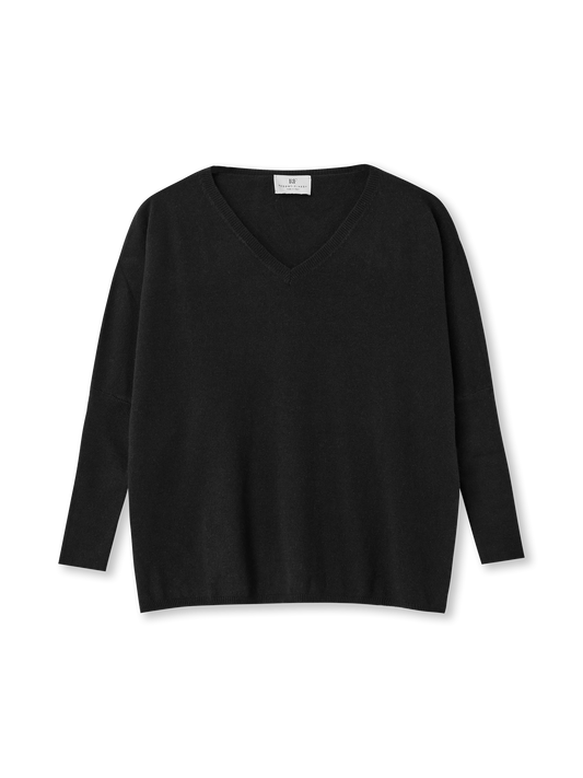 V-neck Cape Sweater | black