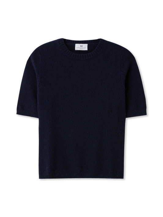 Knitted Tee | Cashmere | navy