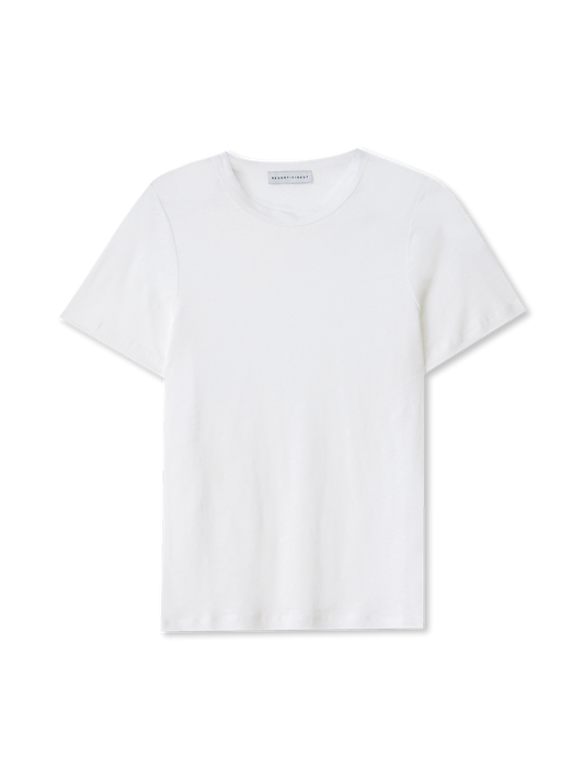 Crew Neck T-shirt | Linnen | white
