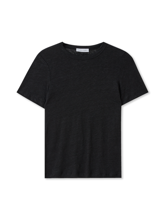 T-shirt Ronde Hals | Linnen | black